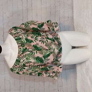 Esteem L Woman's Pink & Green Tropical CropTop L‎ Junior